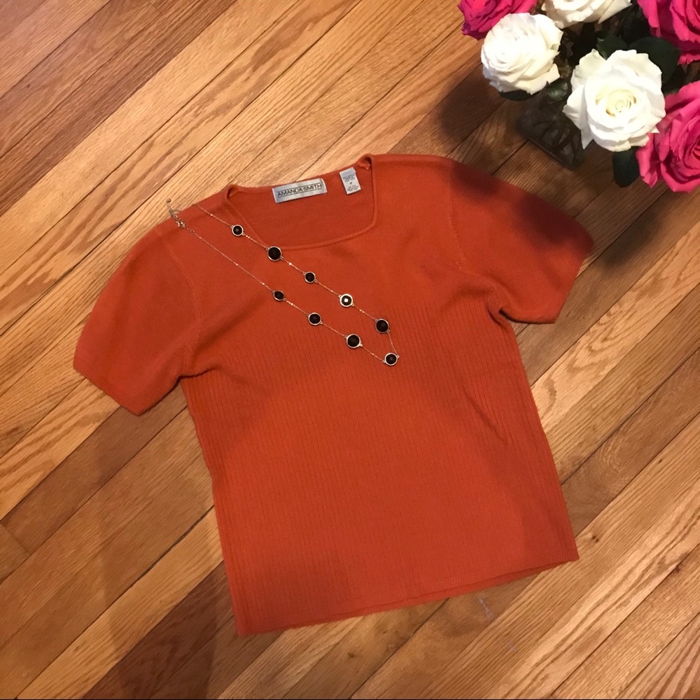 NWOT Amanda Smith Burnt Orange Sweater